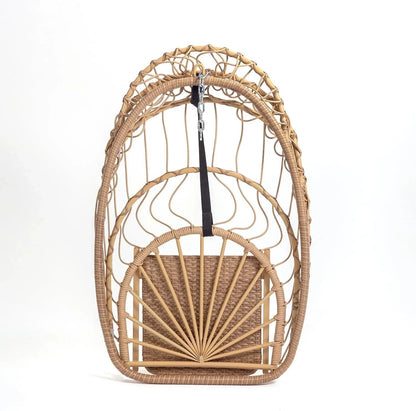 Yechen Indoor Outdoor Wicker Hanging Egg Chair With Stand, 38 x 38 x 78 Inches, 350 lbs, Charcoal Grey - EG-001