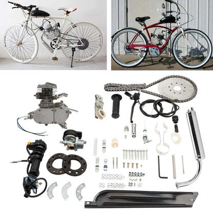 Zimtown 80cc 2 Stroke Engine Bike Motor Kit For 26in Bicycles - Silver White