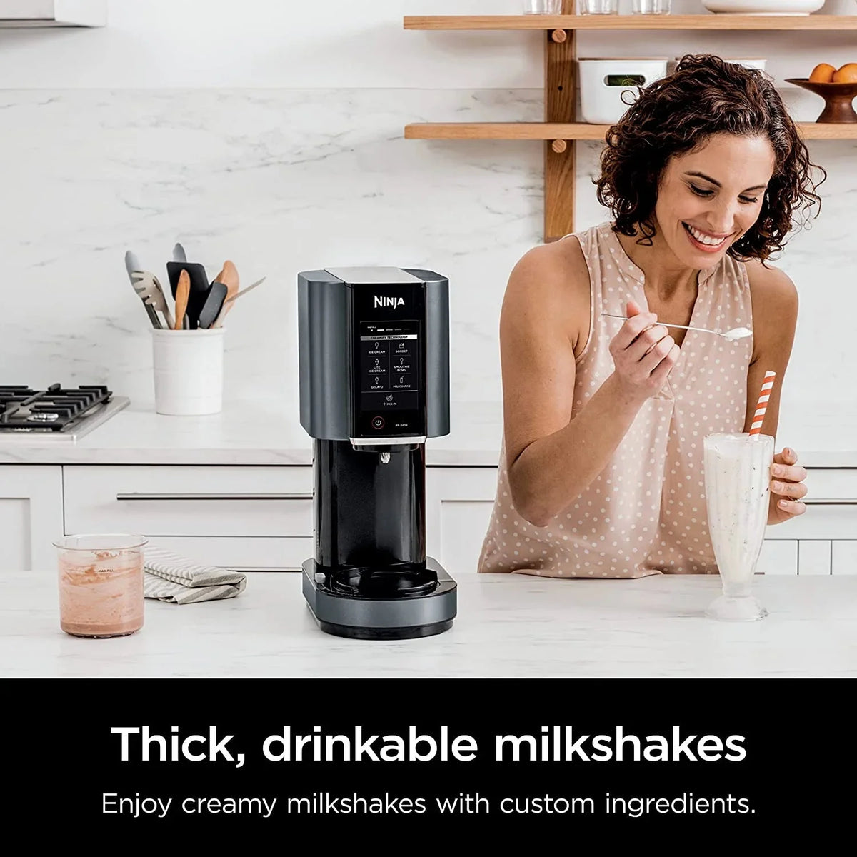 Ninja CREAMi 7-in-1 Ice Cream Maker With 16 oz Pint, Black - NC299AMZ