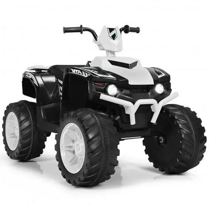 Electric Kids' ATV With LED Lights And Treaded Tires - White