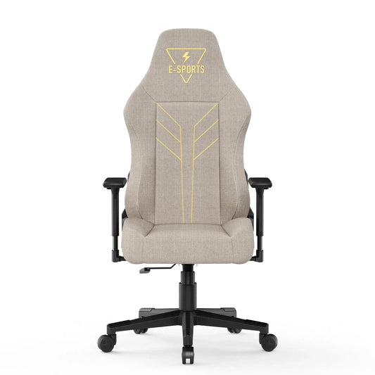 Bigzzia High Back Ergonomic Gaming Chair With 3D Armrests, Beige