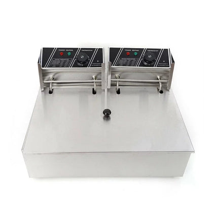denest 5kW Large Single-Tank Electric Deep Fryer With Fry Basket - 6/12L