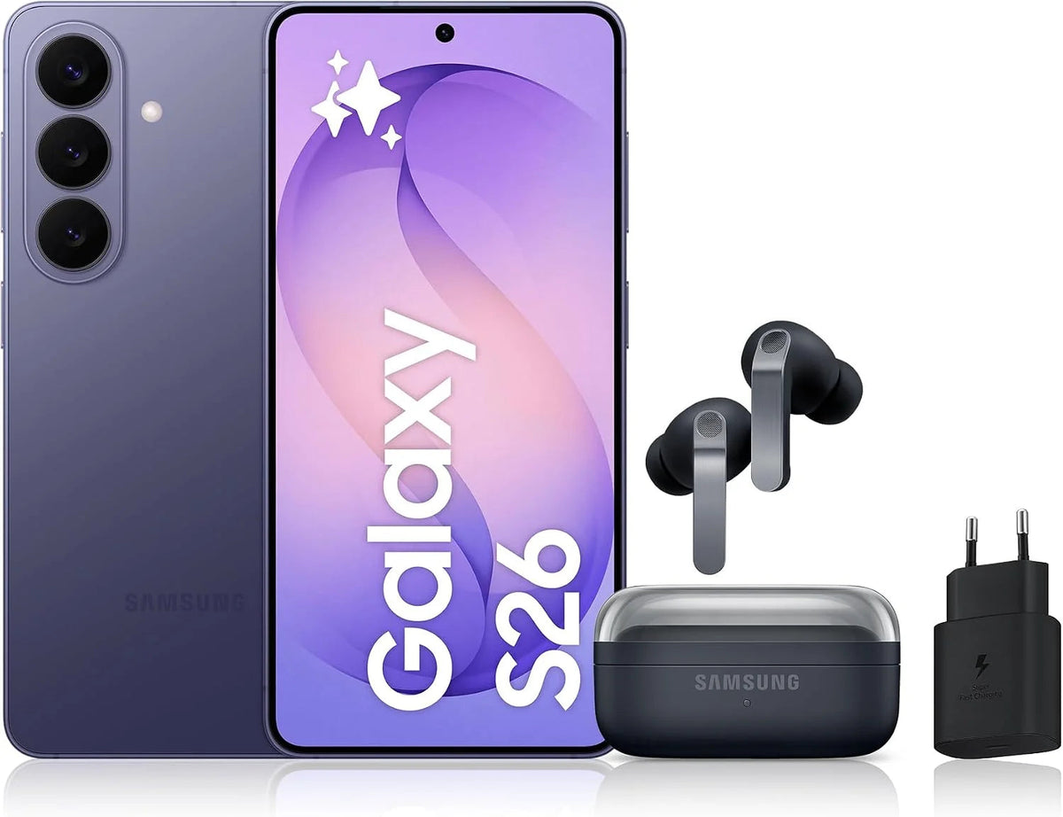Samsung Galaxy S26 Android 5G Smartphone, 512 Go, Violet, 25W Fast Charger Included - Galaxy S26