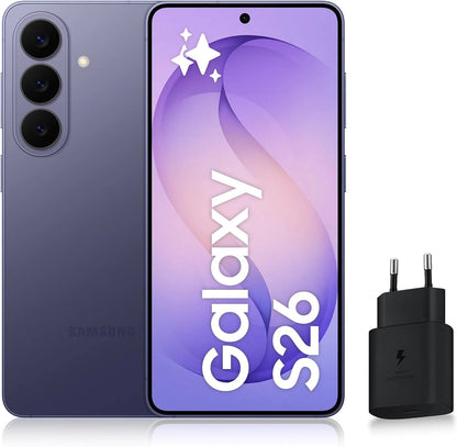 Samsung Galaxy S26 Android 5G Smartphone, 512 Go, Violet, 25W Fast Charger Included - Galaxy S26