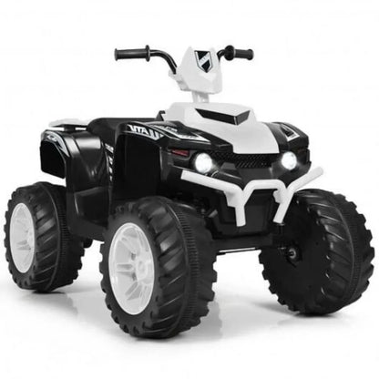 Electric Kids' ATV With LED Lights And Treaded Tires - White