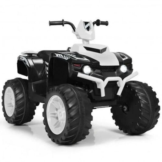 Electric Kids' ATV With LED Lights And Treaded Tires - White