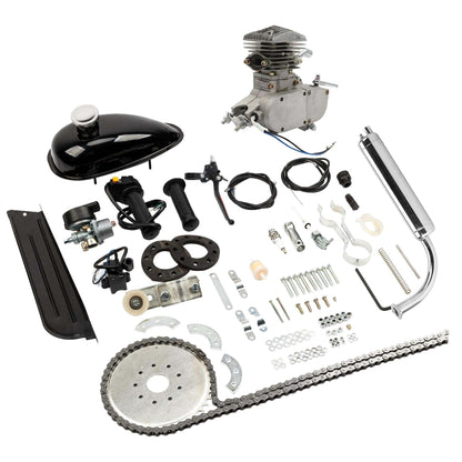 Zimtown 80cc 2 Stroke Engine Bike Motor Kit For 26in Bicycles - Silver White