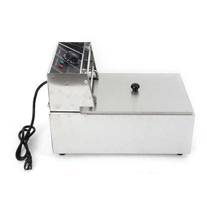 denest 5kW Large Single-Tank Electric Deep Fryer With Fry Basket - 6/12L