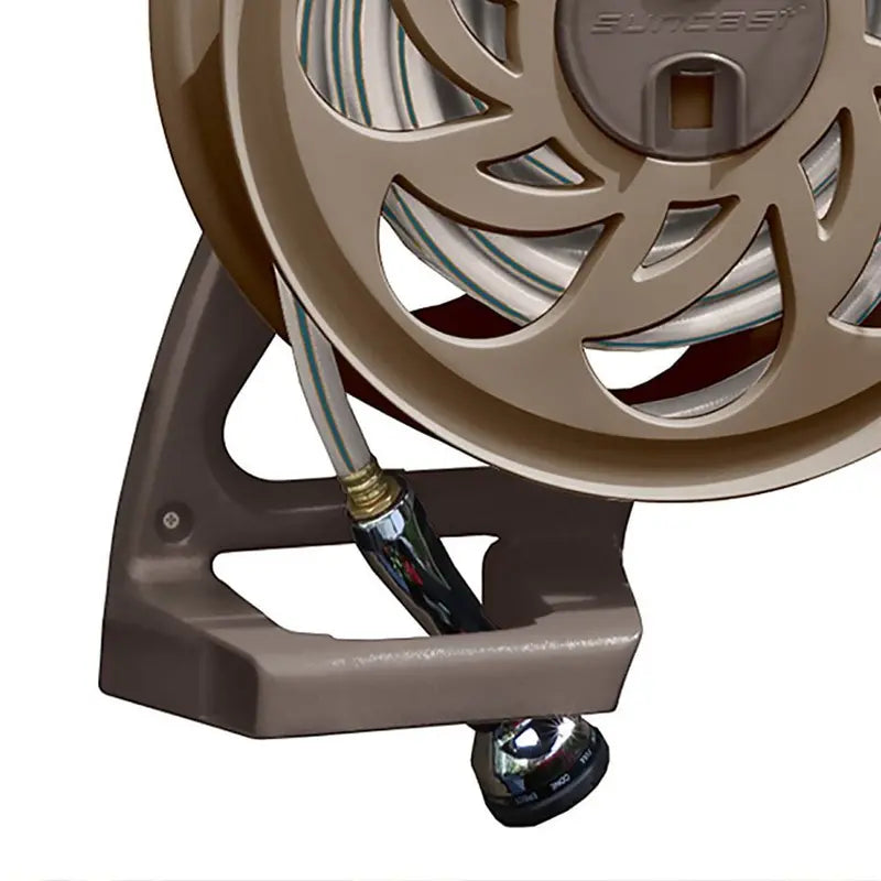 SUNCAST Wall-Mounted Side Tracker Garden Hose Reel, 125 ft 5/8 in, Tan - STA125B